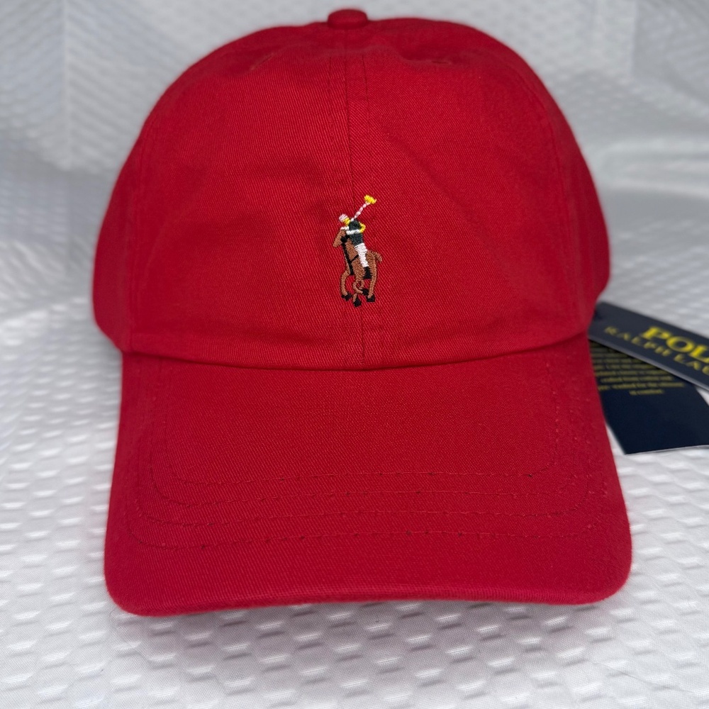 AUTHENTIC POLO RALPH LAUREN RED CLASSIC SPORT CAP HAT ONE SIZE UNISEX NEW M/L